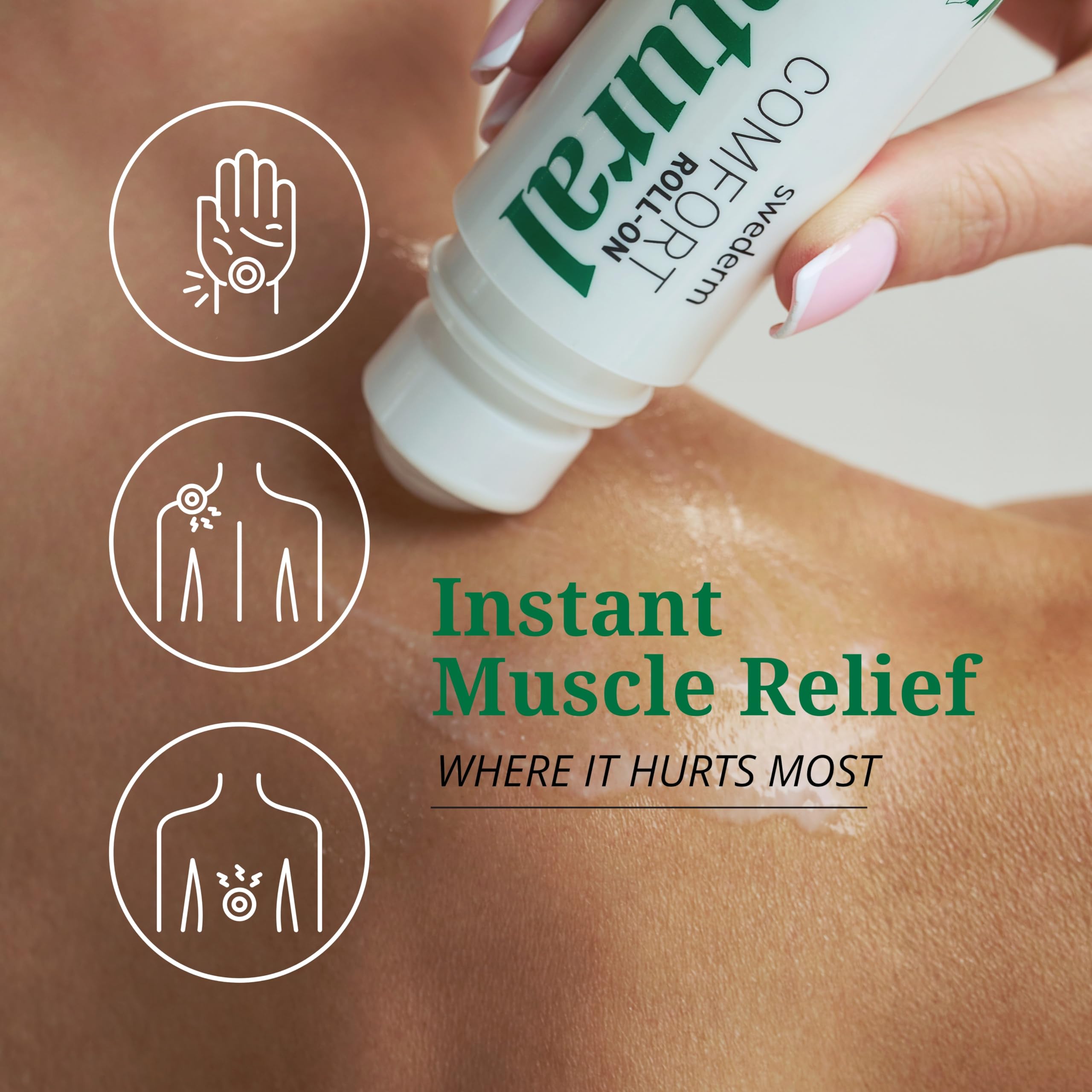 Swederm gel massage dos, appliquez sur le dos pour une sensation de détente.