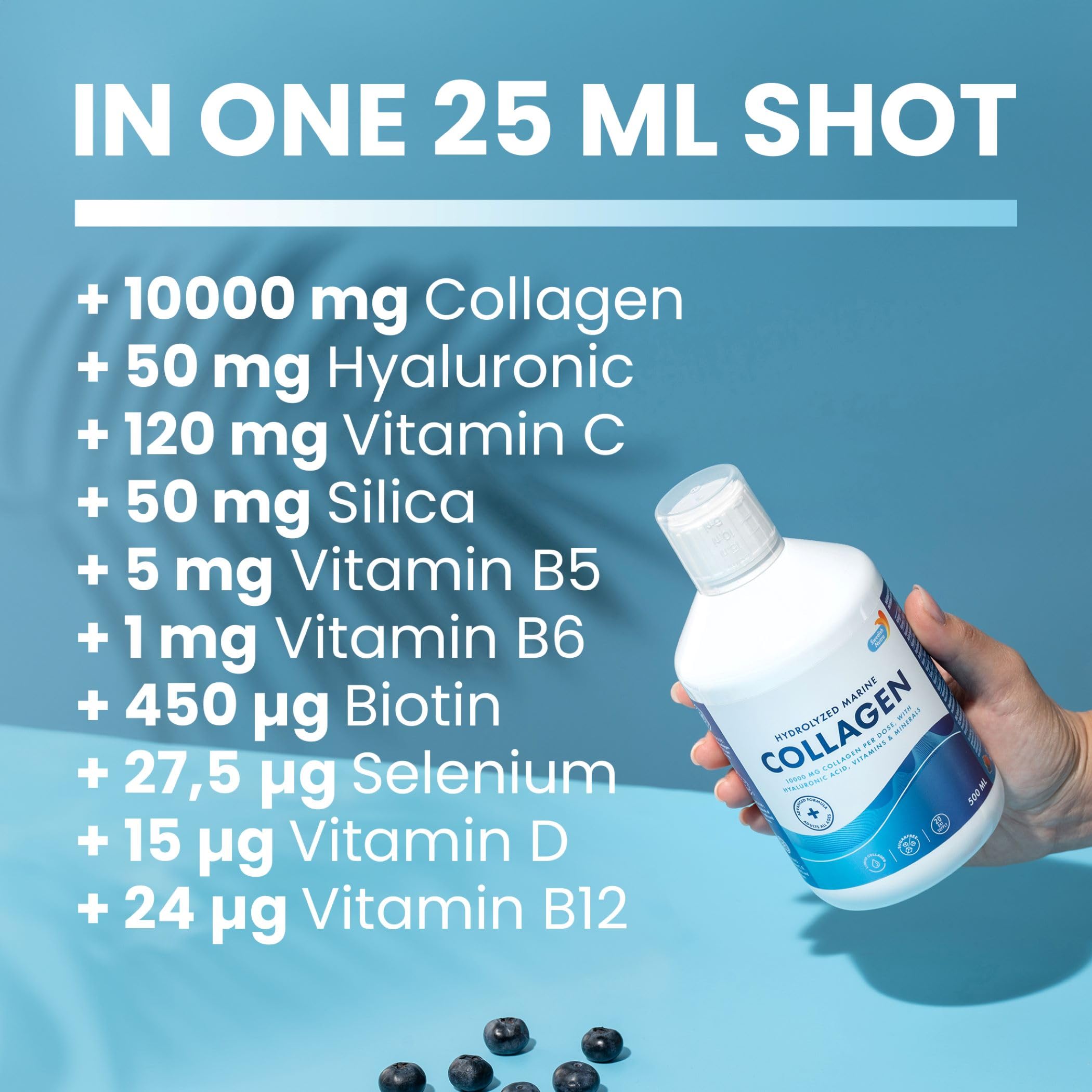 Swedish Nutra vitamine C liquide, shot naturel pour peau et collagène.