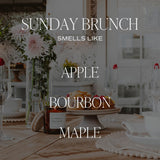 Sweet Water Decor Sunday Brunch Candle, notes bourbon réconfortantes et vanille légère.