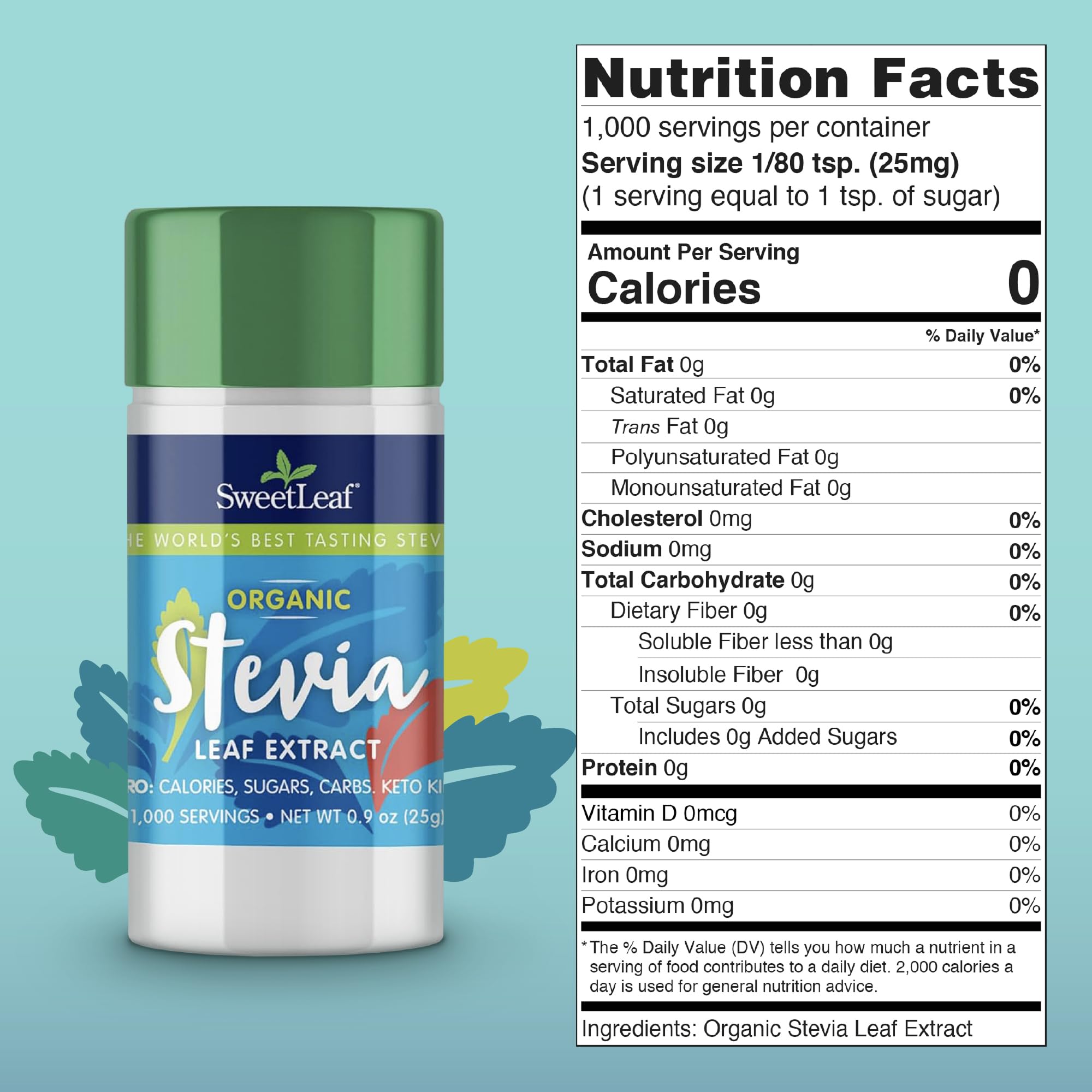 SweetLeaf Stevia Extrait Pur: arôme intense pour pâtisseries et desserts