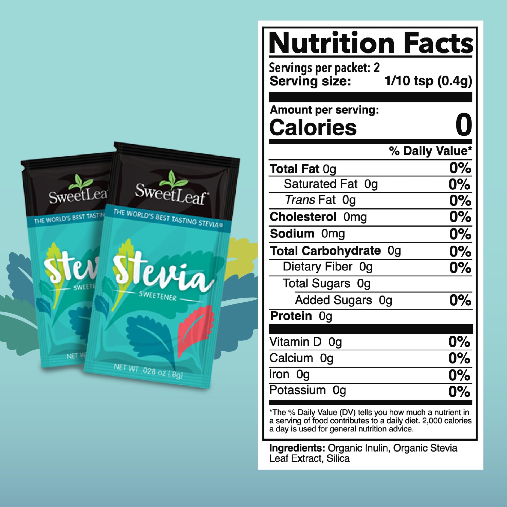 SweetLeaf Stevia, paquets café quotidien, douceur sans calories.