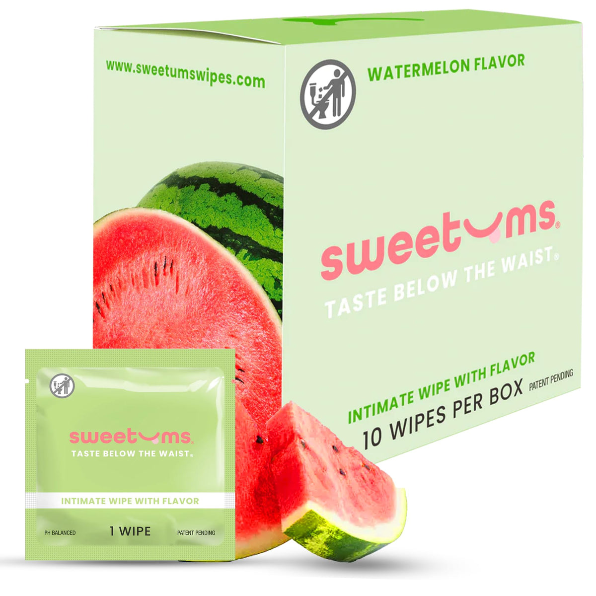 Sweetums lingettes féminines, emballage individuel, hygiène rapide et discrète.