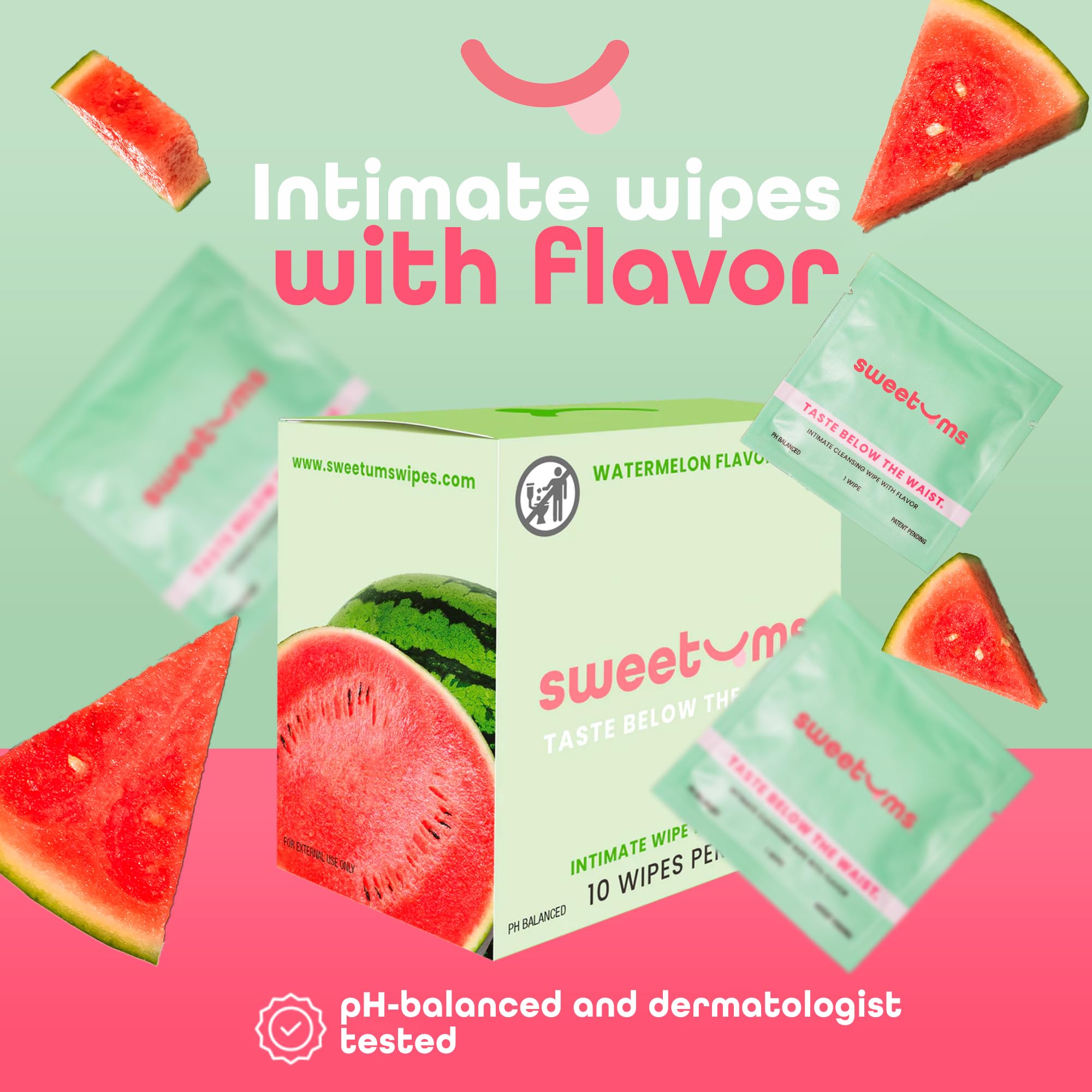 Sweetums lingettes féminines, texture douce pour une sensation confortable.