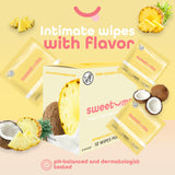 Sweetums lingettes femmes parfum pina colada pour une sensation agréable.