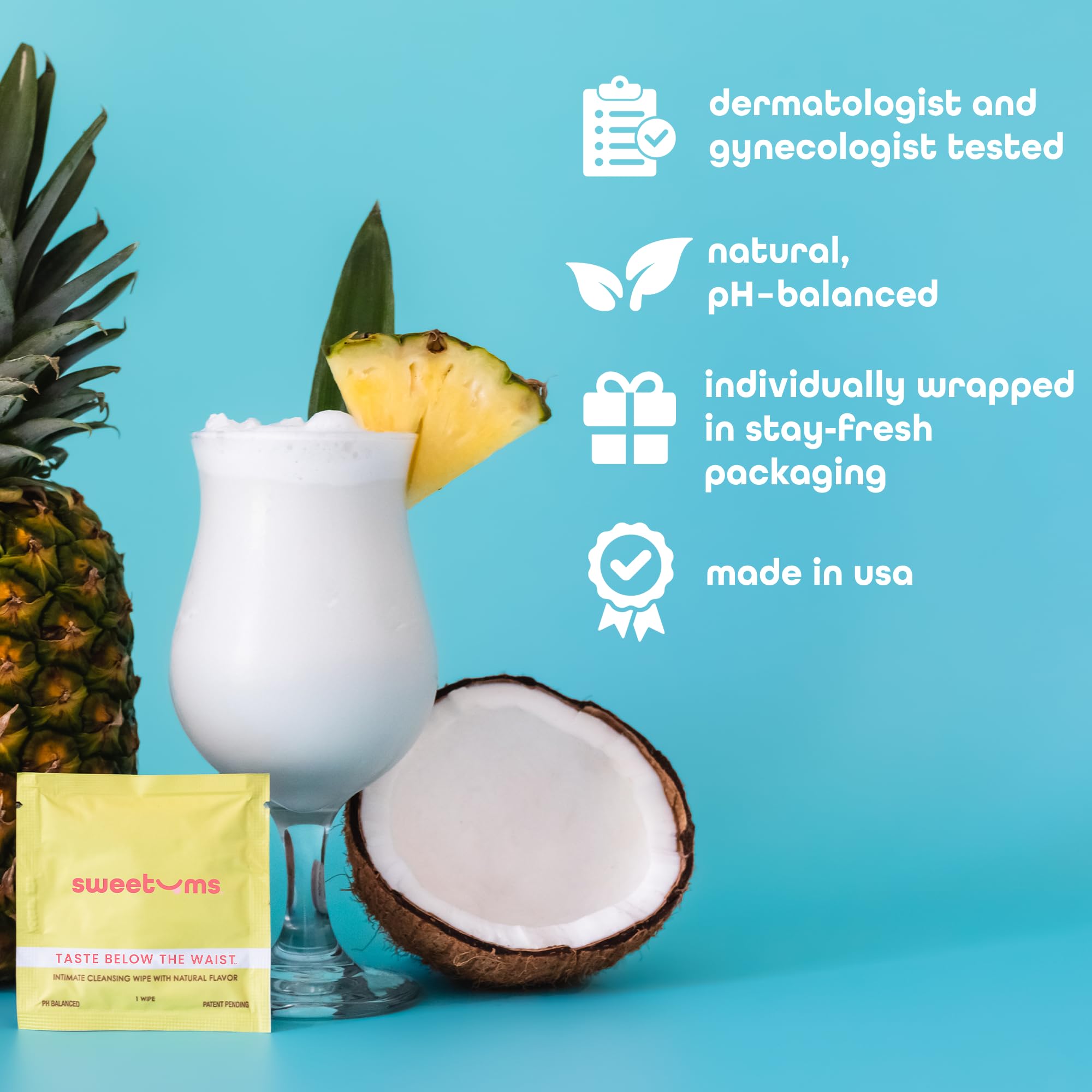 Sweetums lingettes femmes, pH équilibré, douceur adaptée à l’intimité.