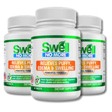 Swell No More: bouteille affichant l'étiquette, soutien potentiel contre le gonflement.
