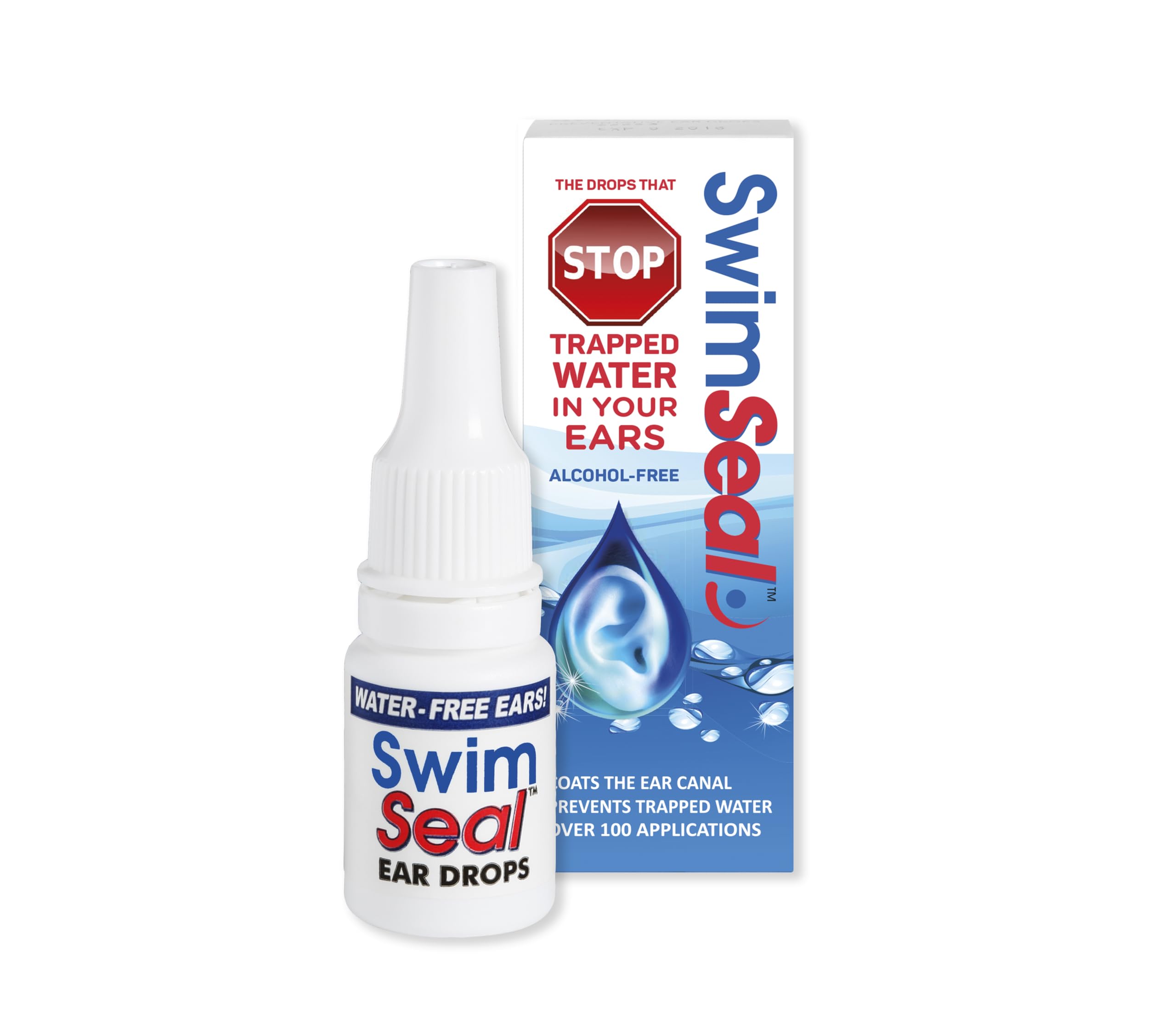 Gouttes SwimSeal dans une bouteille, protection des oreilles lors de la natation