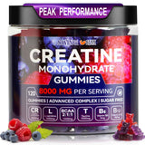 Swing Arm gommes à la créatine monohydrate 8000mg en bouteille, soutien potentiel à la force.