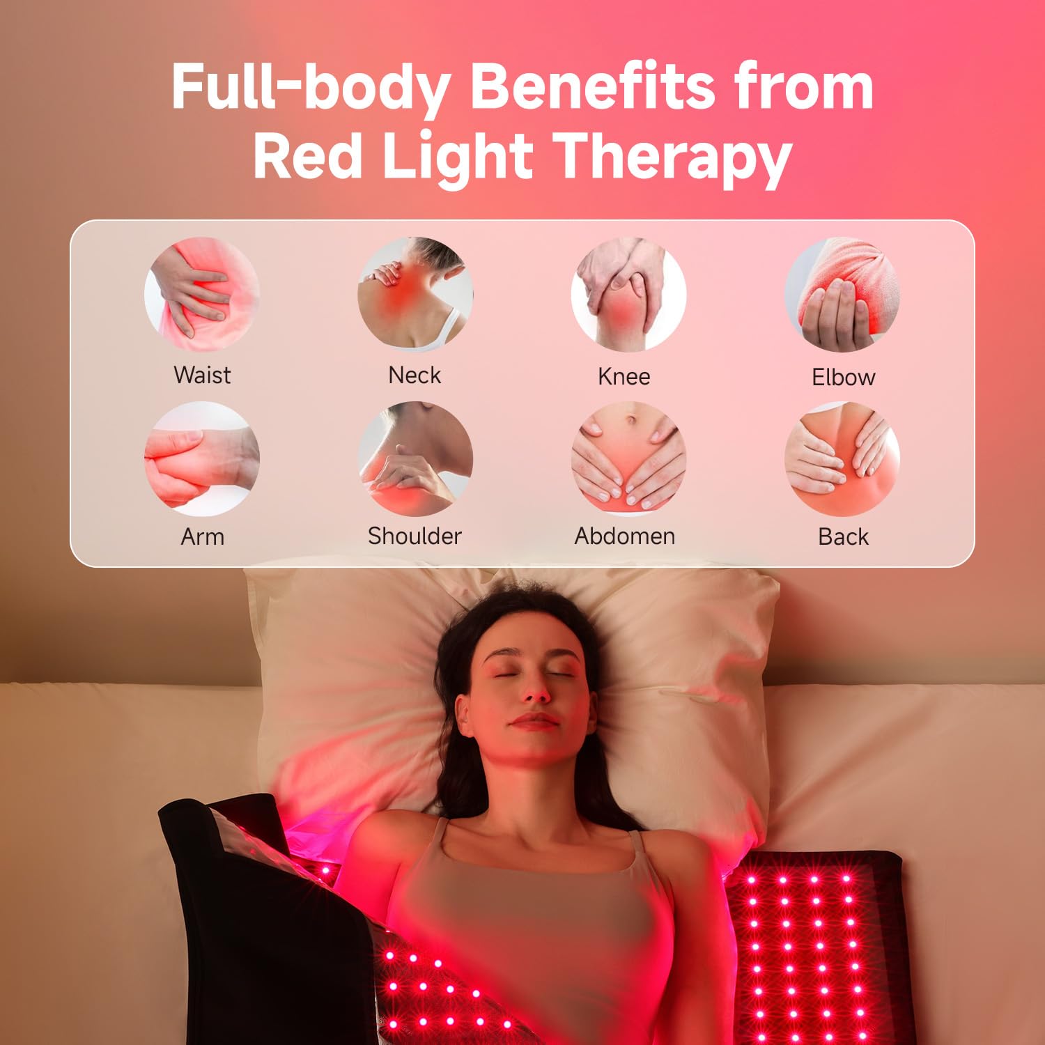 SWIRISE tapis therapie infrarouge 850nm: lumière douce pénétrante pour confort corporel.