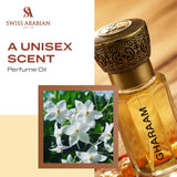 Gharaam avec gouttes-applicateur pour doser facilement la fragrance.