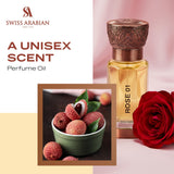 Rose 01 de Swiss Arabian: cœur rose bulgare et pivoine pour une féminité chic.