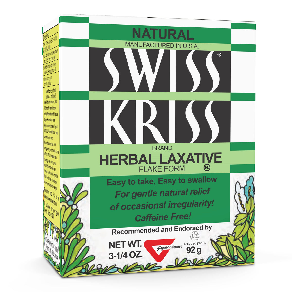 Swiss Kriss flocons laxatifs naturels, parfum aromatique et usage occasionnel.