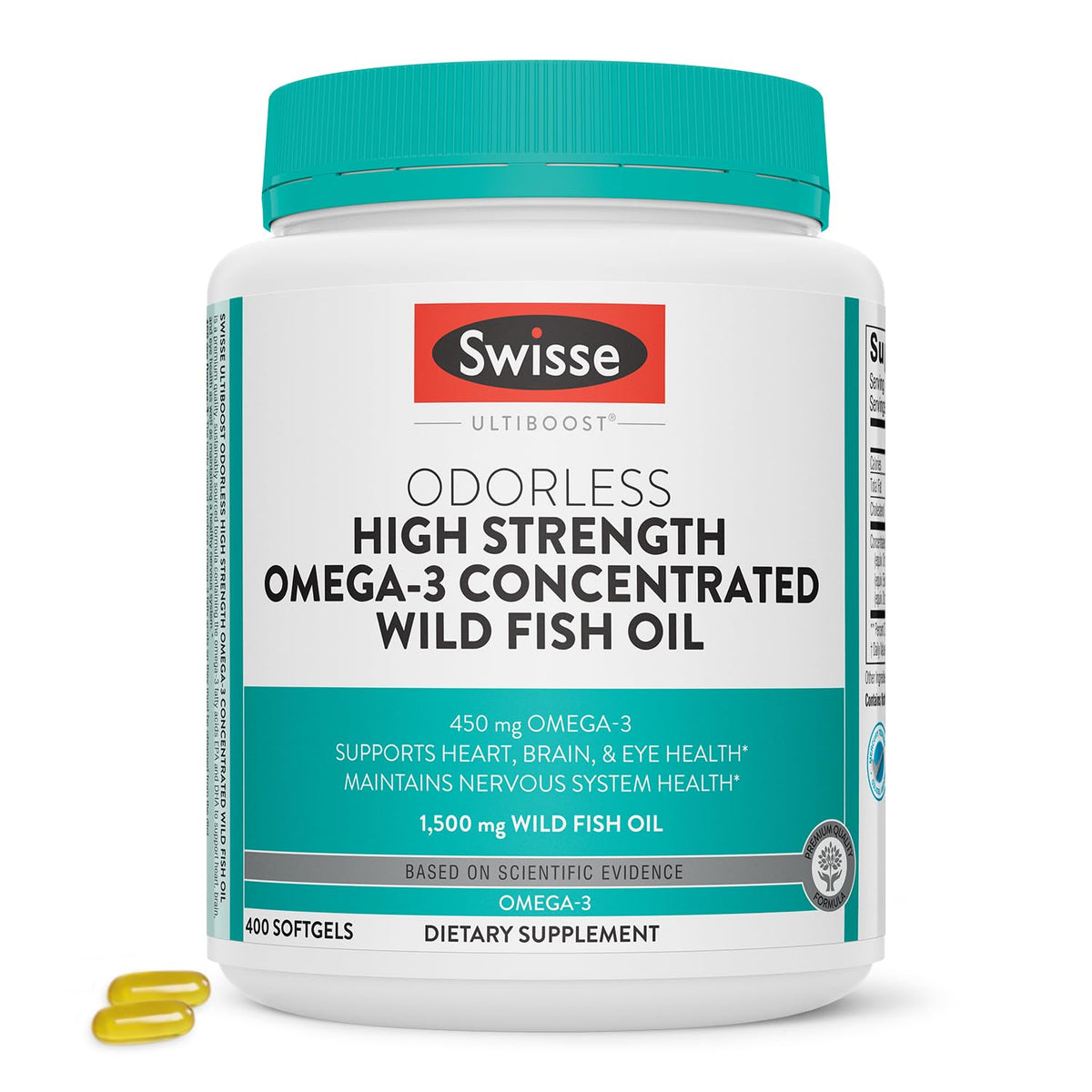 Swisse huile poisson sauvage bouteille: oméga-3 pour le cœur et le cerveau.