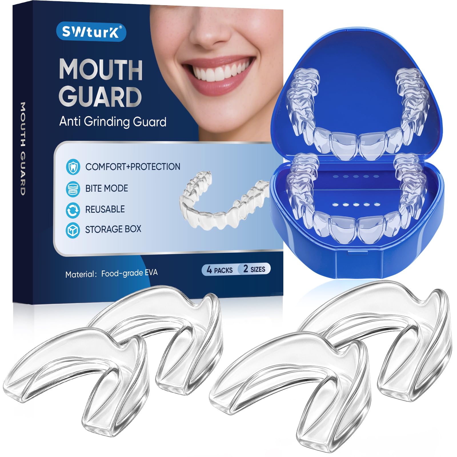 SWturK garde-dents nuit confort, protection douce pendant le sommeil.