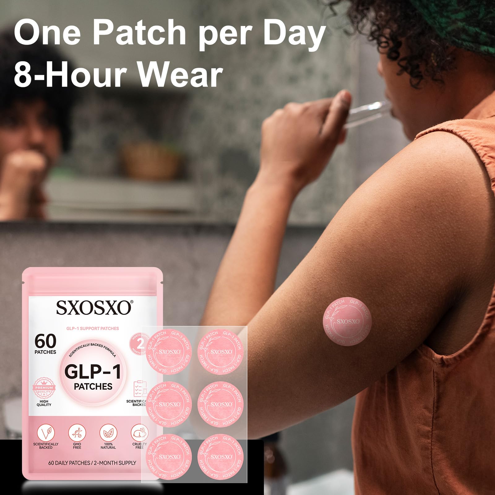Port recommandé de 8 heures par jour avec SXOSXO GLP-1 patch.