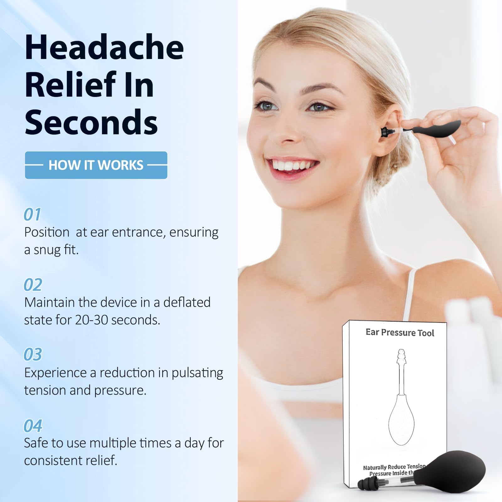 SXZL dispositif relief pression oreille offre une application pratique pour une sensation apaisante.