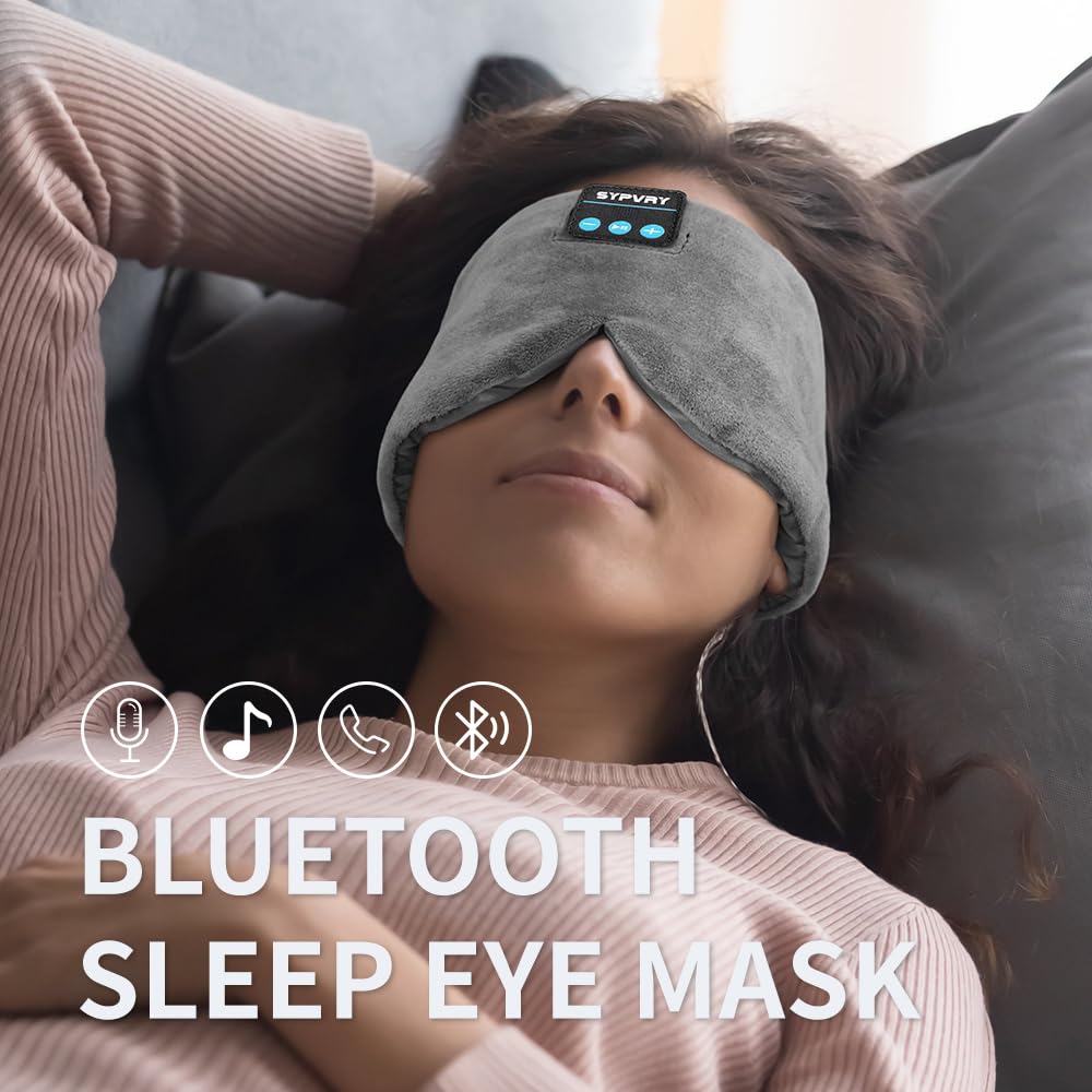 SYPVRY masque sans fil léger, parfait pour voyage et détente silencieuse.