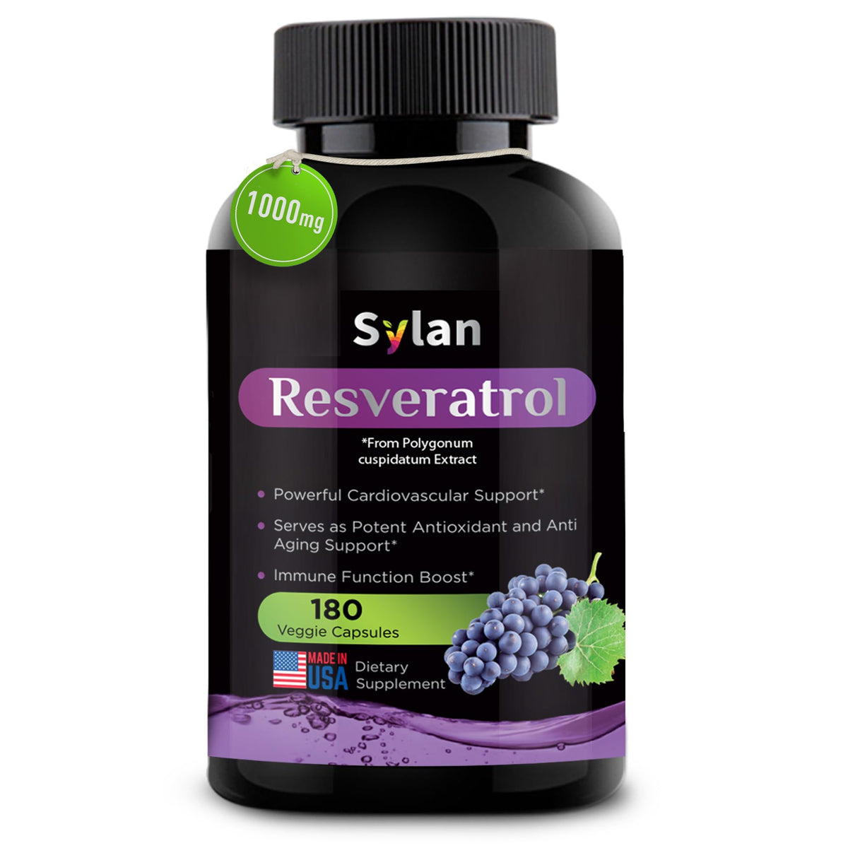 SYLAN résveratrol – capsules 1000 mg, soutien potentiel à l énergie et au bien-être