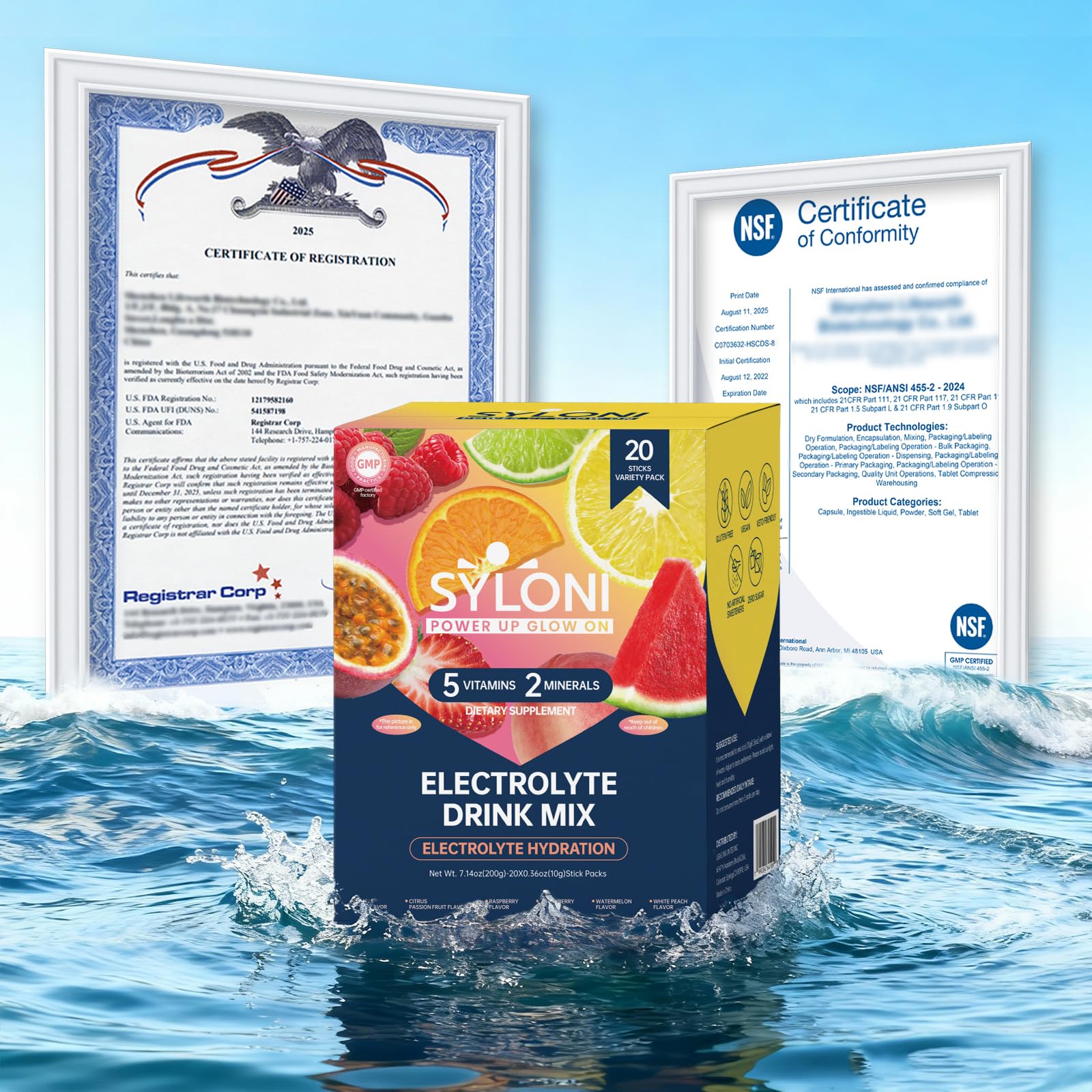 Syloni Electrolytes pack portable de 20 sachets prêt à l emploi