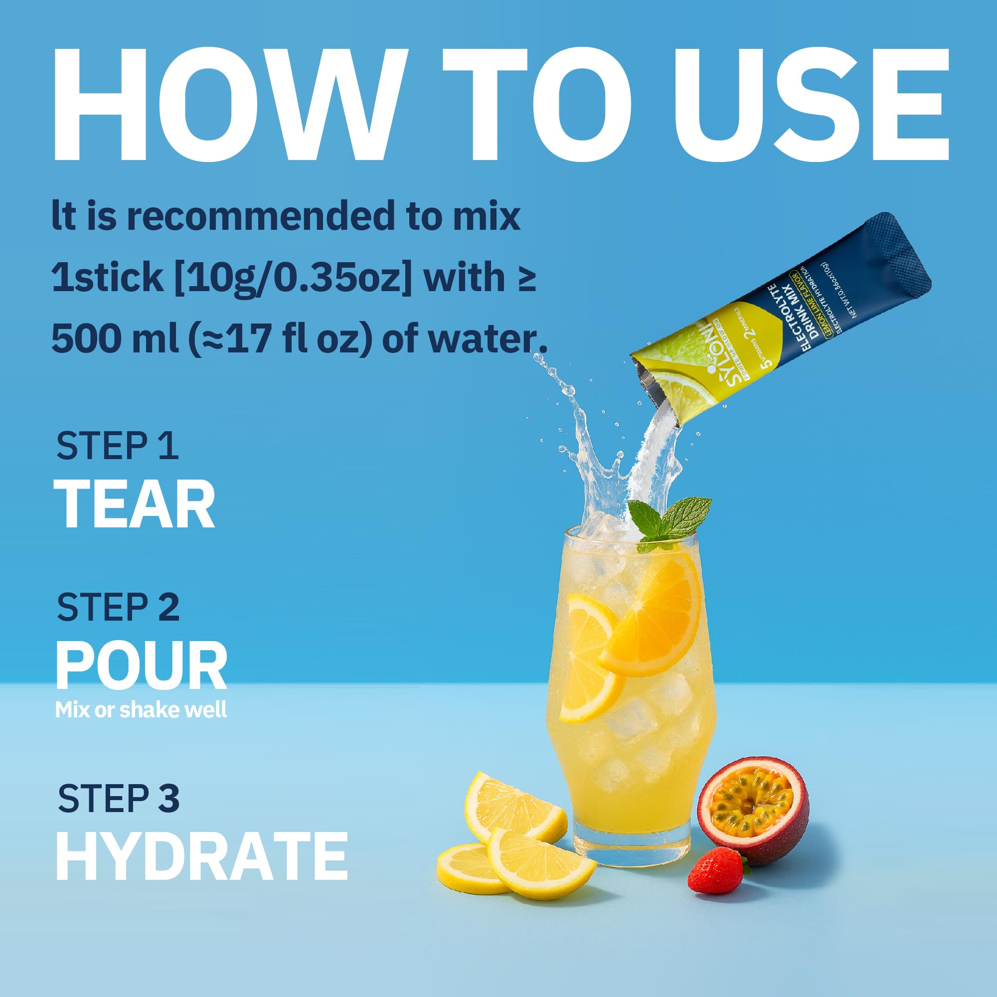 Syloni Electrolytes saveur pêche blanche pour douceur naturelle