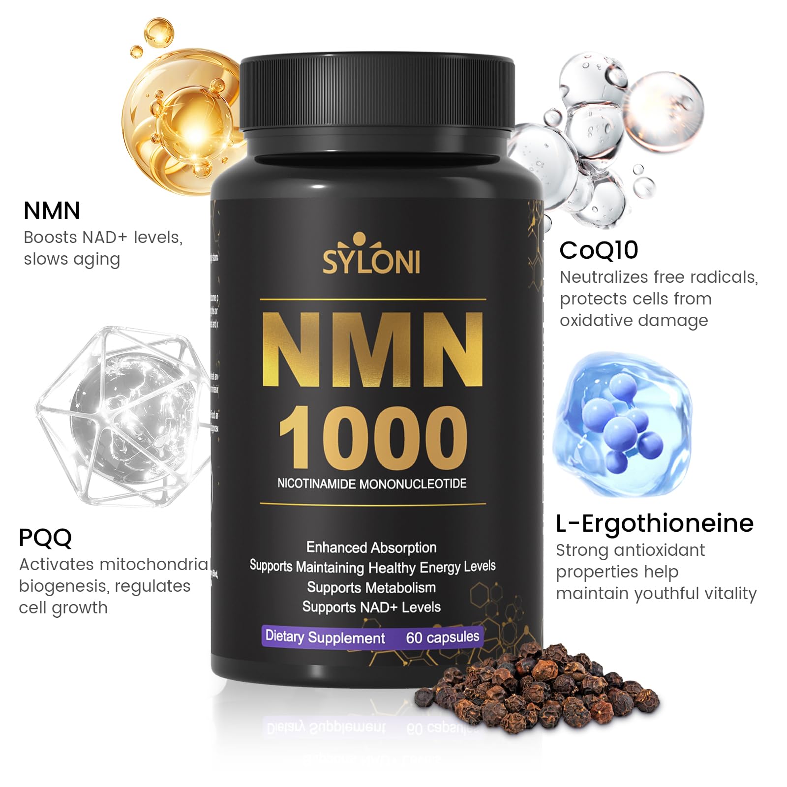 Capsules Syloni NMN prêtes à soutenir l’énergie quotidienne