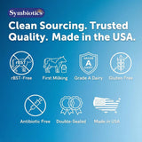 Symbiotics Colostrum capsules, emballage compact pratique pour les voyages et déplacements.