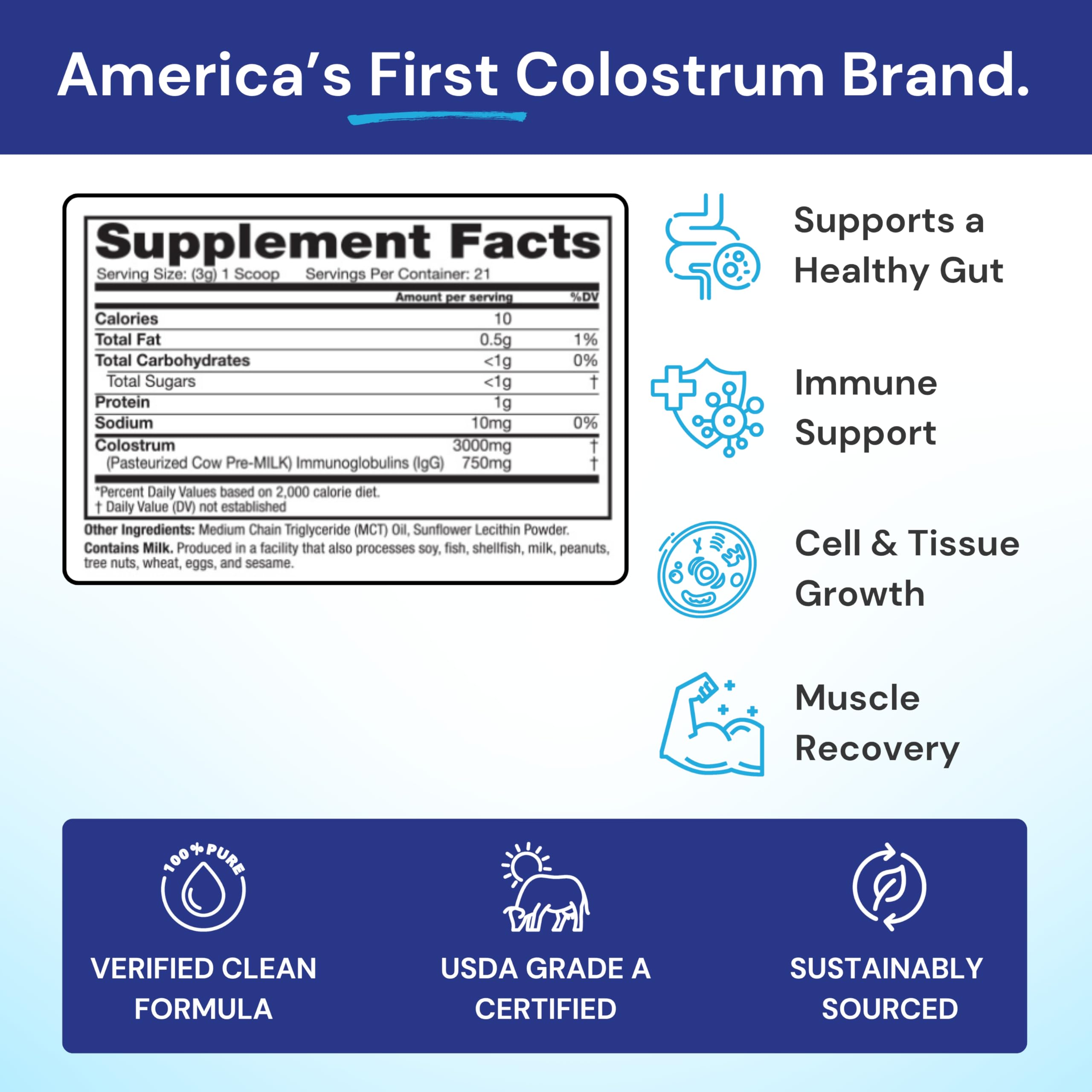 Poudre-doseuse de Symbiotics Colostrum Plus pour mesurer facilement la portion.
