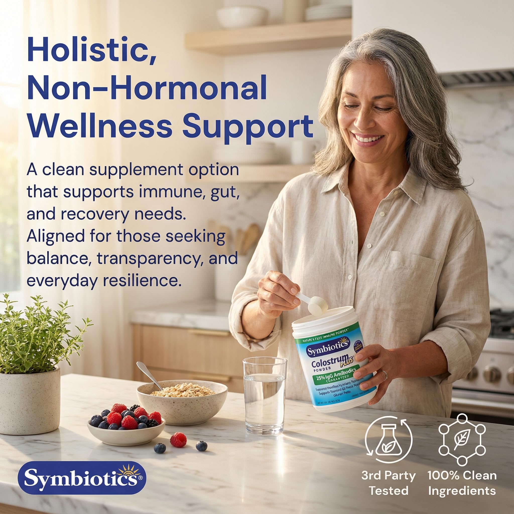 Symbiotics Colostrum Plus Poudre – portion individuelle, complément pratique.