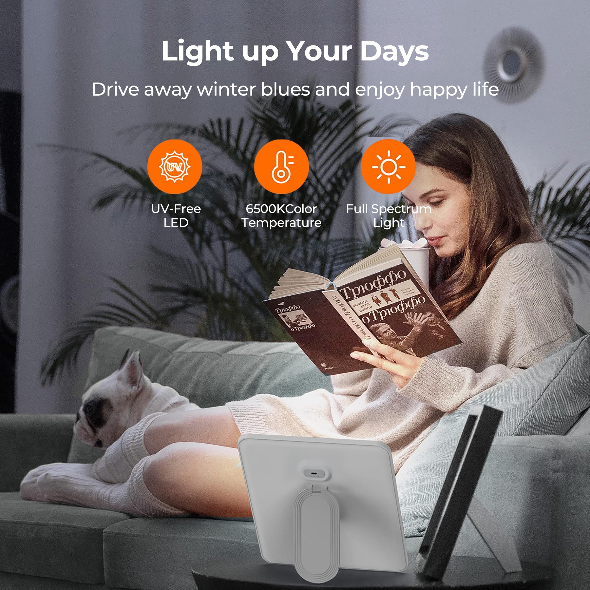 Sympa lampe de thérapie: support rotatif pour angle ajustable.