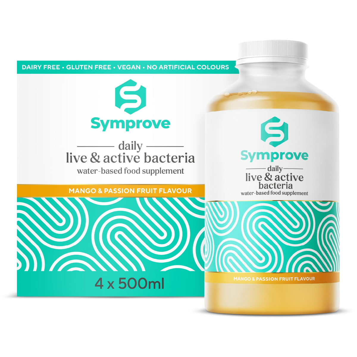 Symprove Mangue et Fruit de la Passion, bouteille 2L prête à la consommation quotidienne.