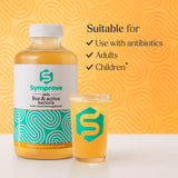 Symprove Mangue et Fruit de la Passion – étiquette sans gluten, transparent sur les ingrédients.
