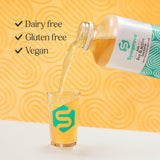 Symprove Mangue et Fruit de la Passion – ingrédients sans lait, convient aux régimes sans lactose.