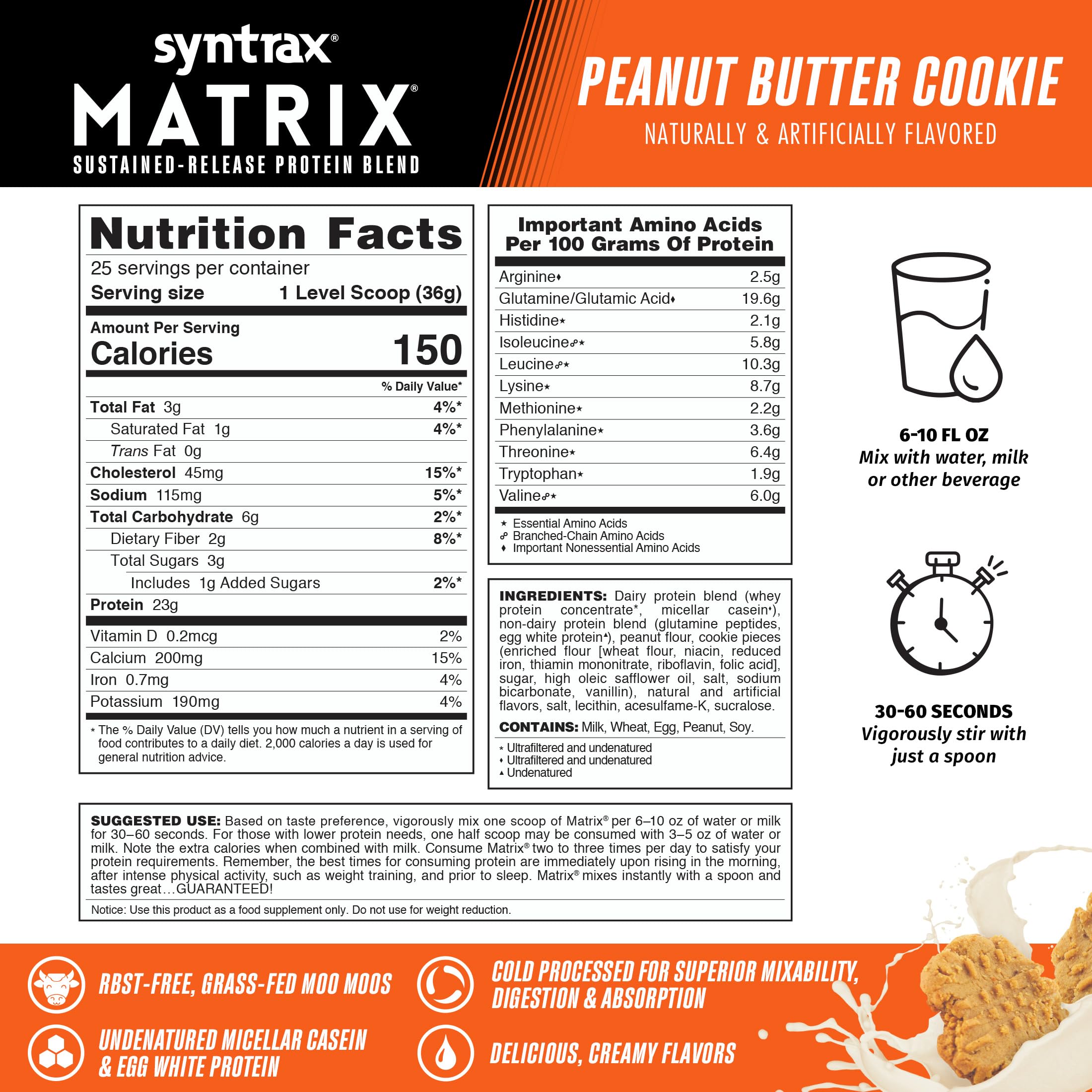 Syntrax Matrix - arôme beurre-d-arachide pour une douceur savoureuse apres l'entrainement