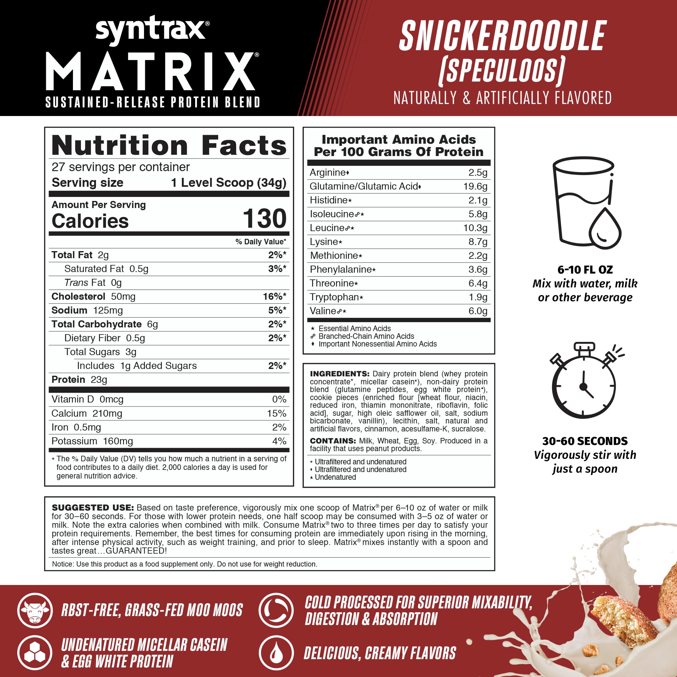 Syntrax Matrix mélange eau-lait: préparation instantanée pour boissons quotidiennes.