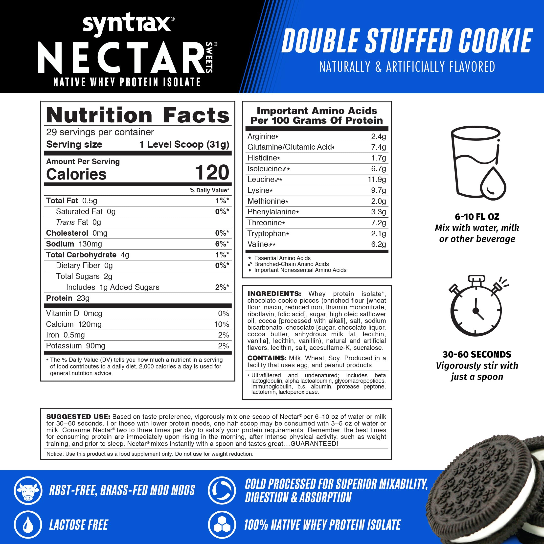 Nectar Sweets avec morceaux de cookies réels: texture gourmande en shake