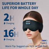 SYPVRY masque yeux Bluetooth avec écouteurs intégrés, parfait pour appels et musique.