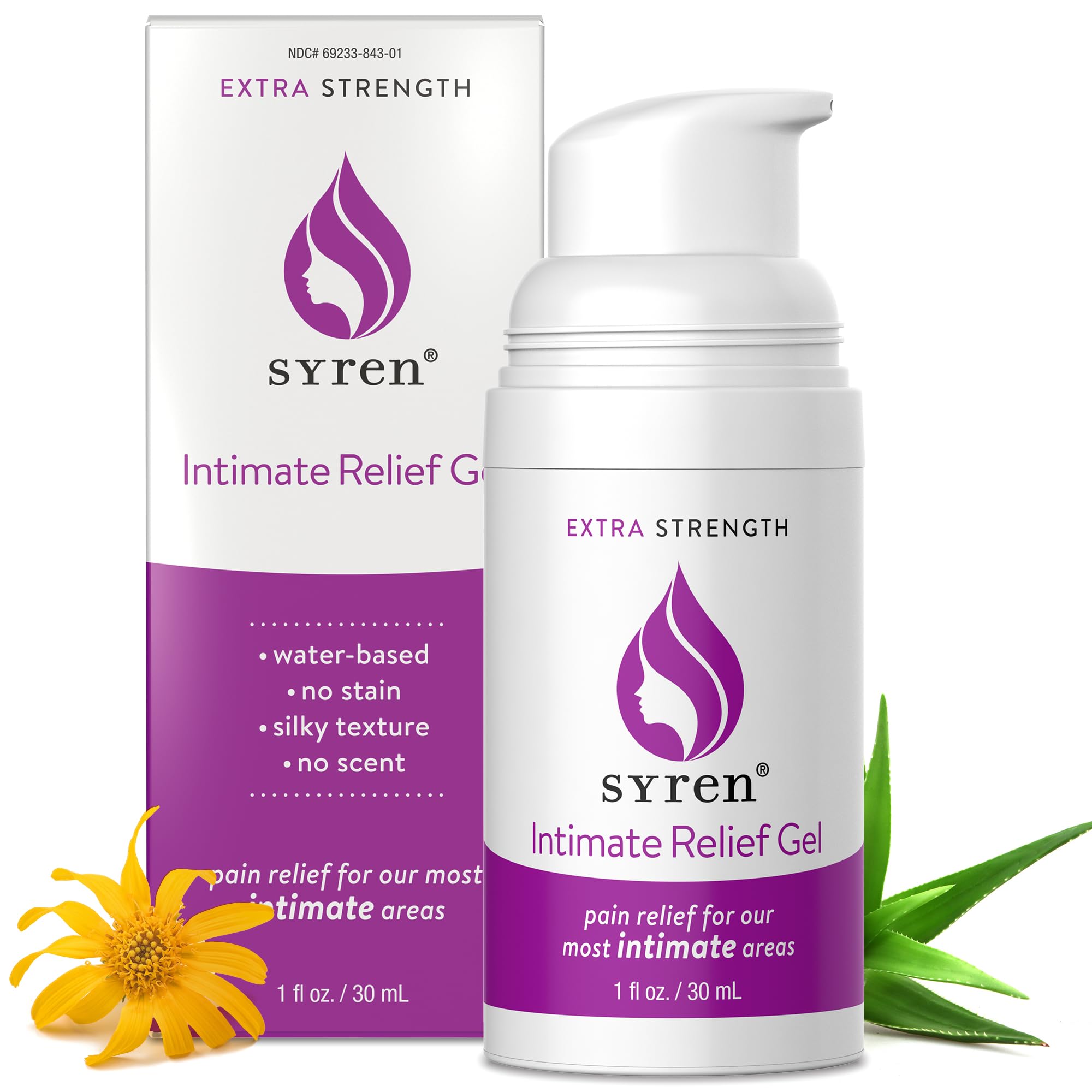 Gel intime SYREN, bouteille 30 ml prête à l'emploi pour le confort externe.
