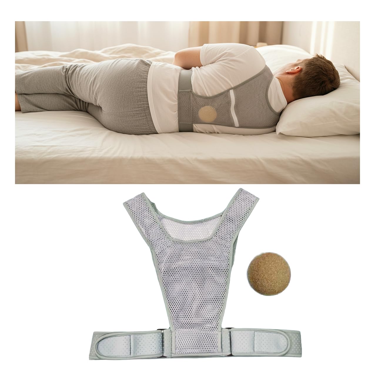 Système Sommeil Côté, vue latérale, confort ajustable pour dormir sur le côté.