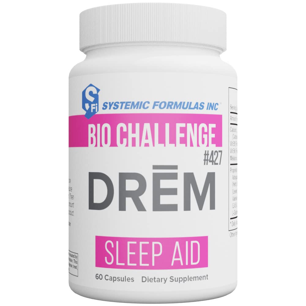 DReM de Systemic Formulas, bouteille-sommeil présente les capsules et le packaging pour le sommeil.
