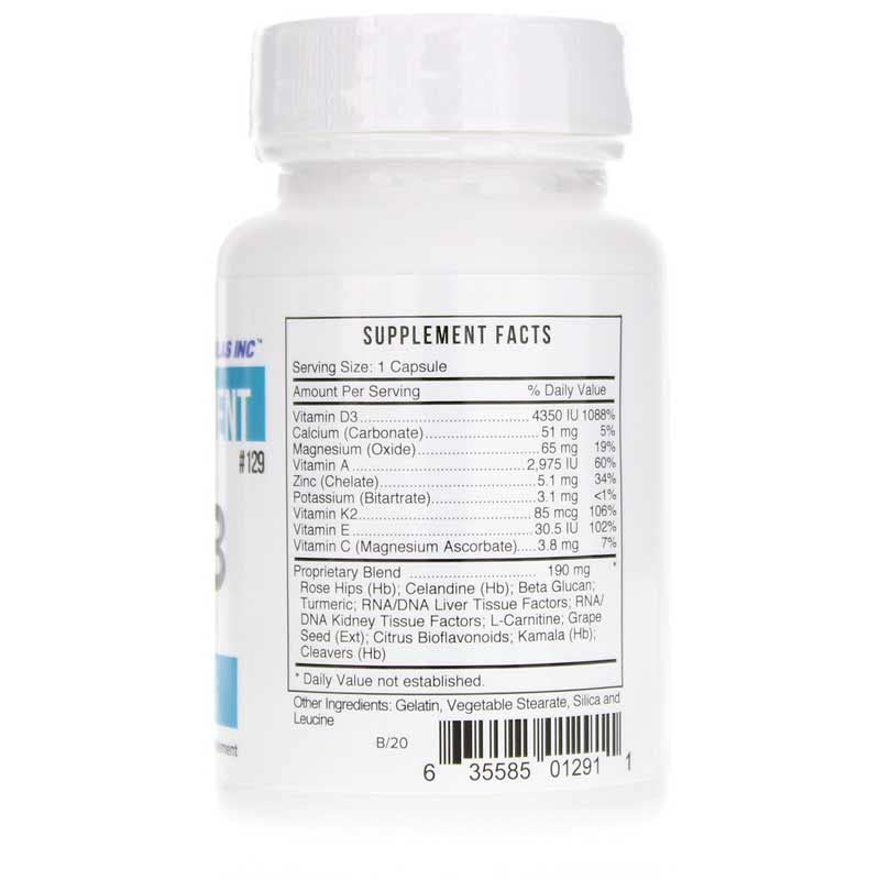 Systemic Formulas DV3: vue macro du dosage recommandé sur l’étiquette.