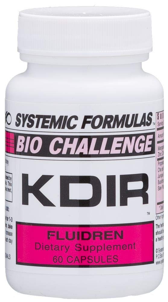 KDIR Fluidren par Systemic Formulas, bouteille avec étiquette, soutien potentiel à la fonction rénale.