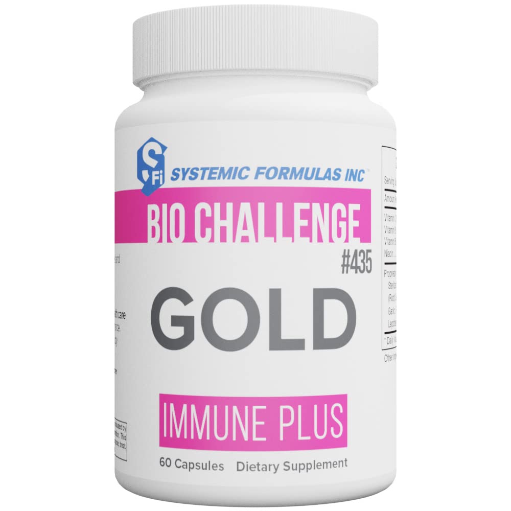 Systemic Formulas Gold Immune Plus – boîte et étiquette, soutien quotidien des défenses naturelles.