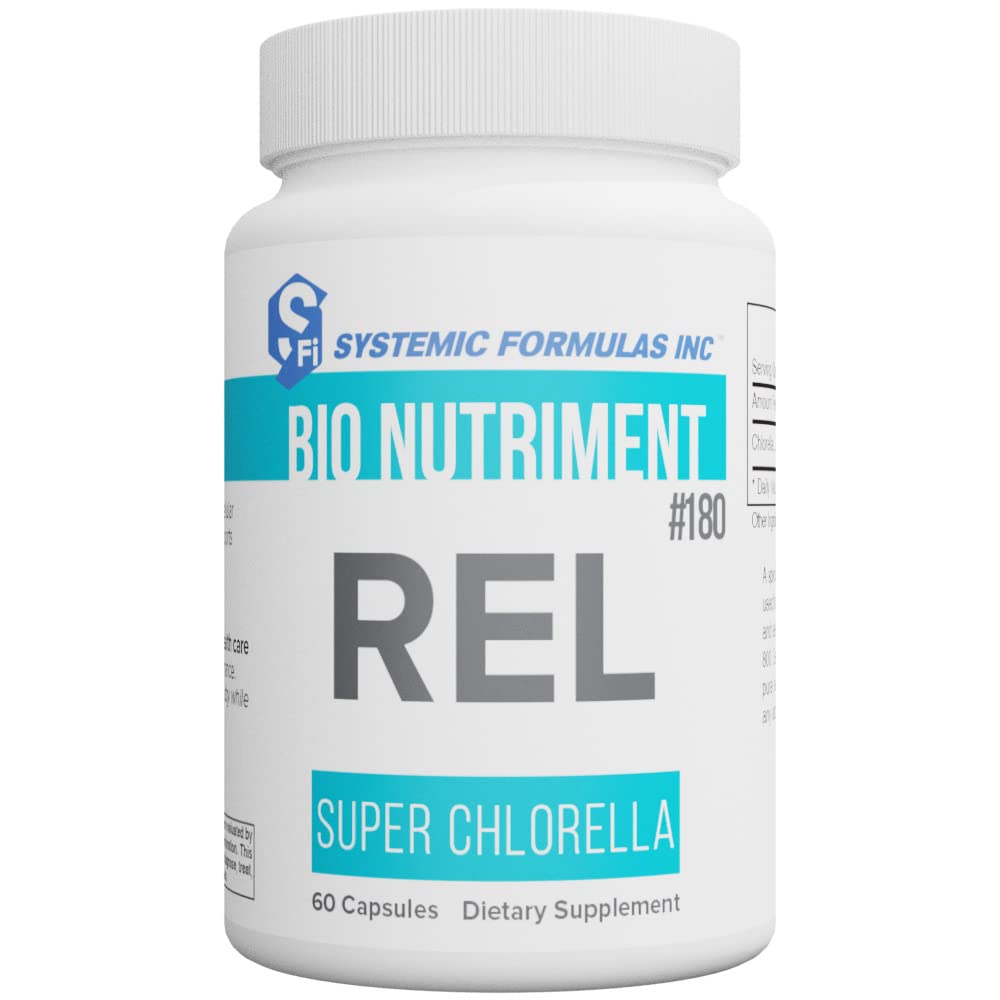 REL-Chlorella: capsules en bouteille, soutien détox et bien-être