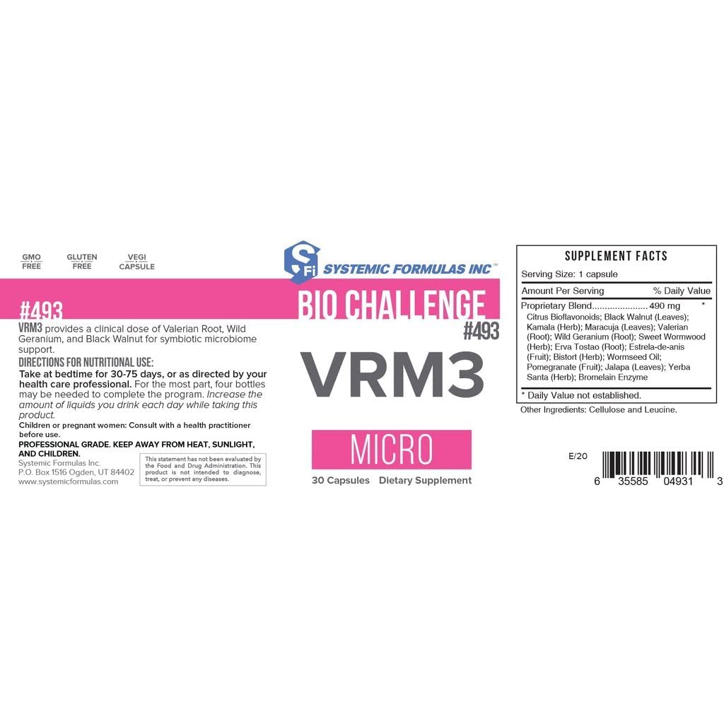 Systemic Formulas VRM3 — feuille de noyer noir pour le soutien intestinal