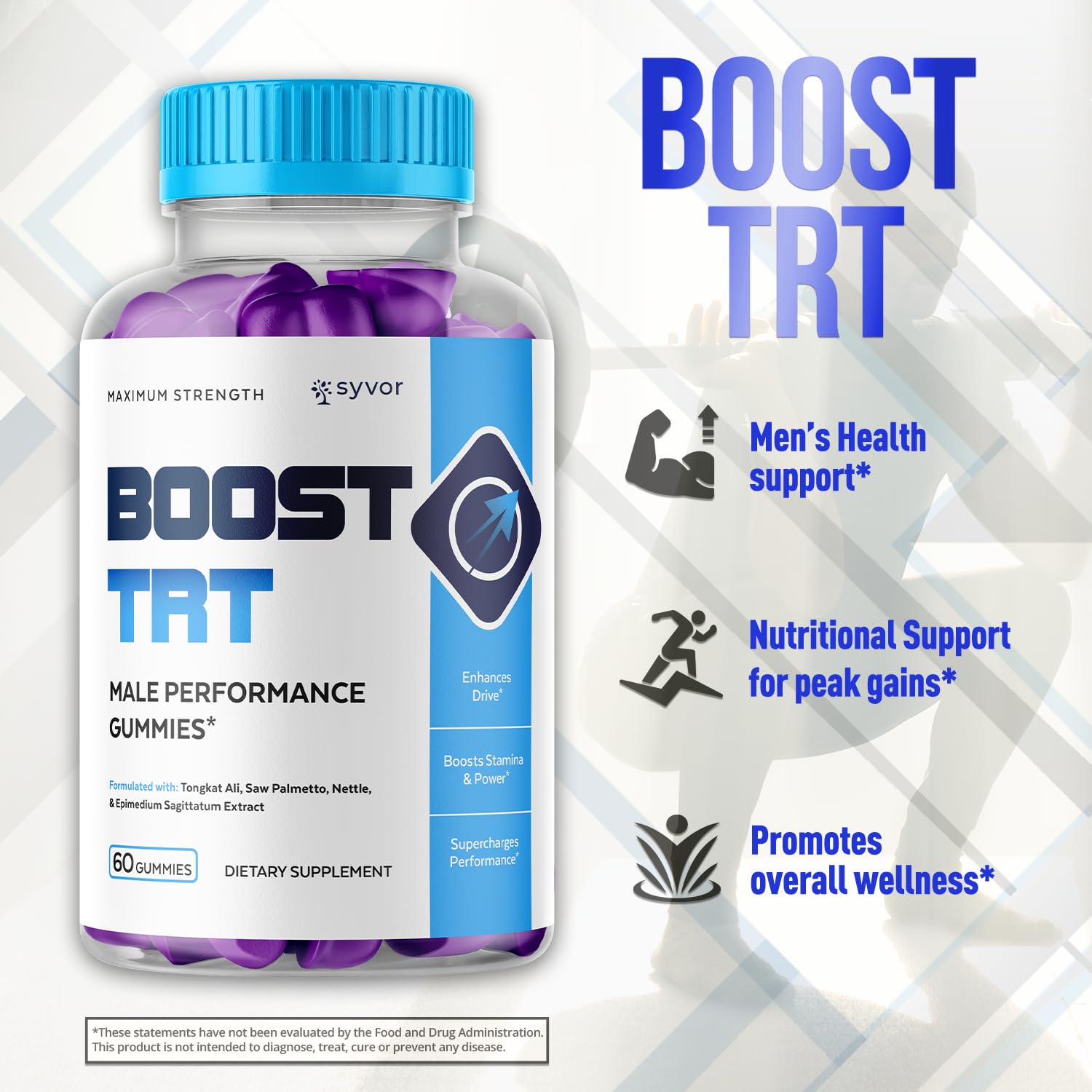 Syvor Boost TRT gommes, ingrédients naturels mis en avant