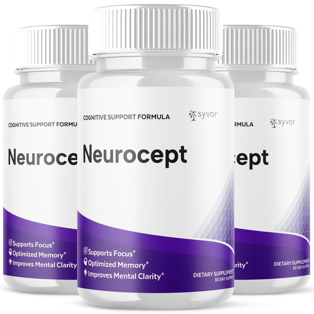 Syvor Neurocept lot de 3 paquets boîtes capsules pour soutenir une routine active.