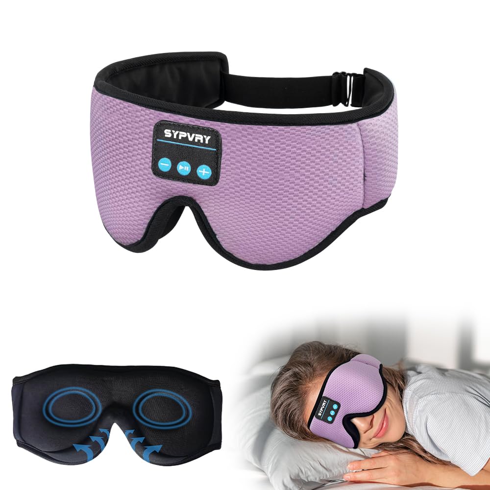 SYPVRY masque yeux Bluetooth violet: confort et blocage lumineux
