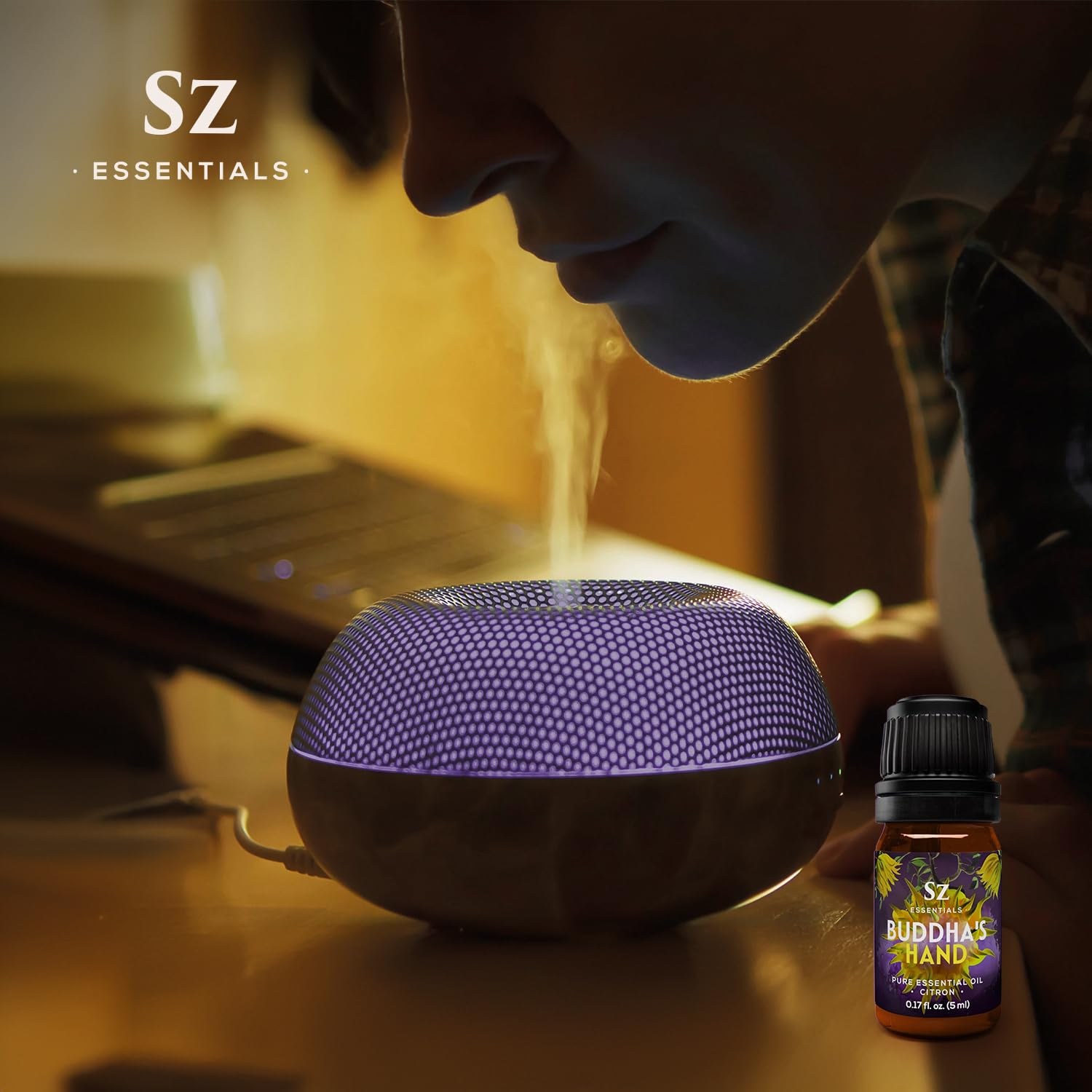 Sz Essentials aromathérapie Bouddha Citron: idéal pour diffuser et harmoniser l'espace.