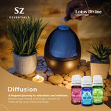 Sz Essentials Lotus Bleu Diffusion - ambiance méditative dans l'espace.