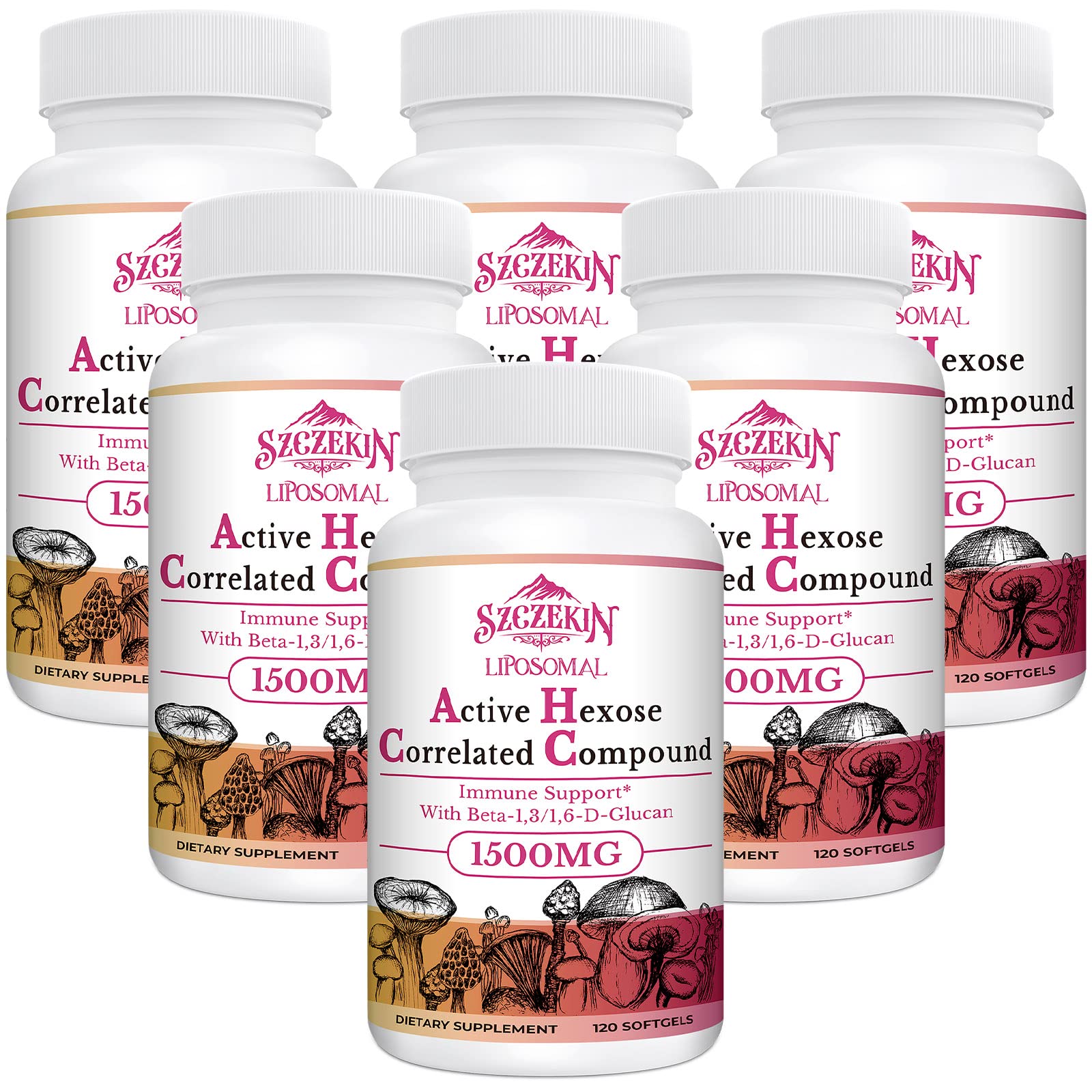 SZCZEKIN AHCC liposomales 1500 mg, capsules faciles à avaler pour un soutien immunitaire potentiel.